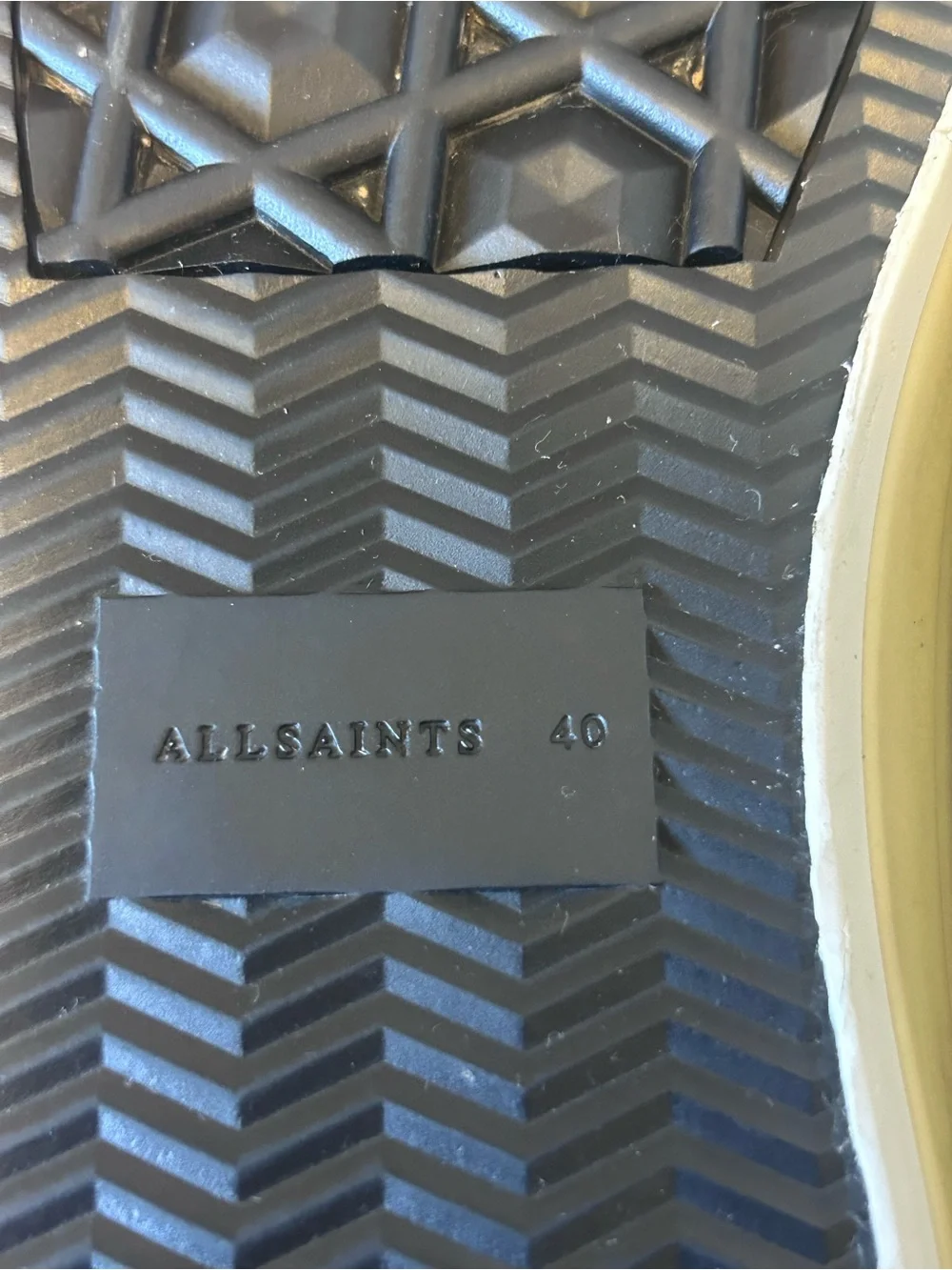 AllSaints Black High-Top Sneakers with Gum-Toe Cap
